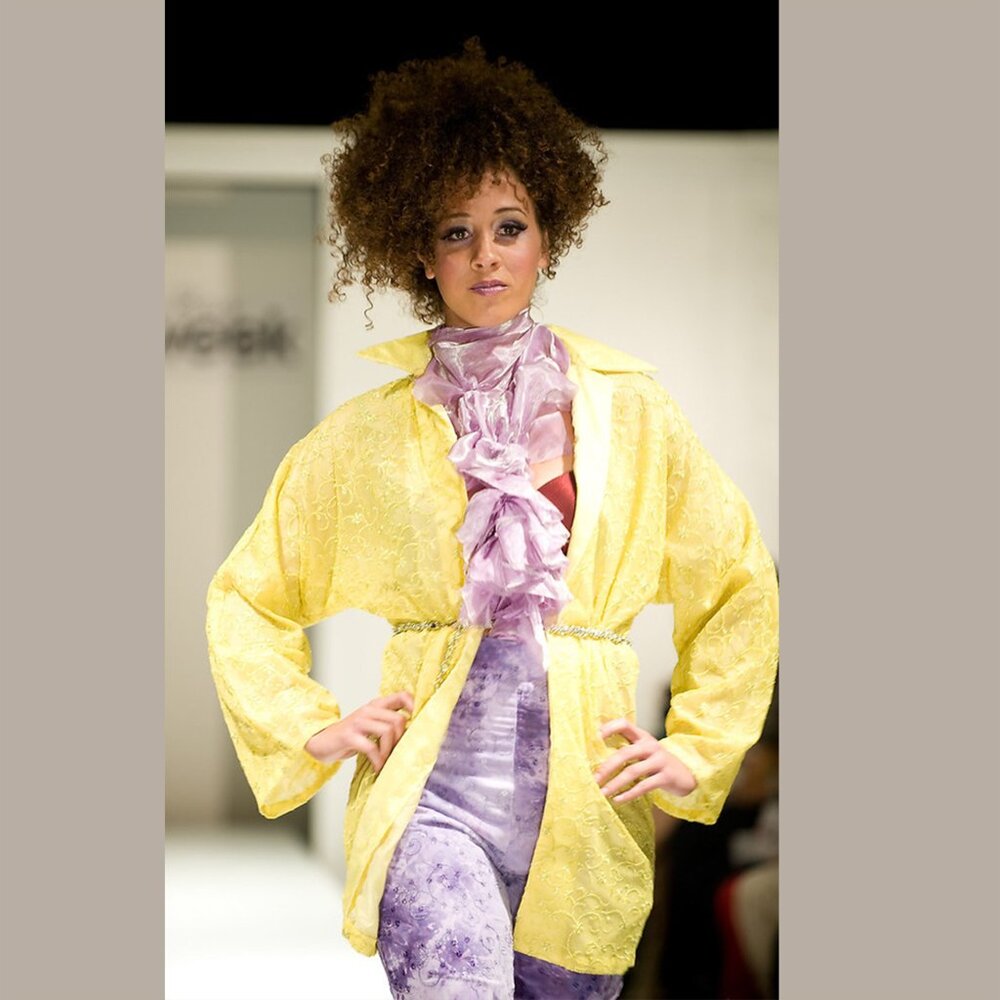 LEMON-YELLOW KIMONO-STYLE ROBE/SHIRT - Picture 9 of 11